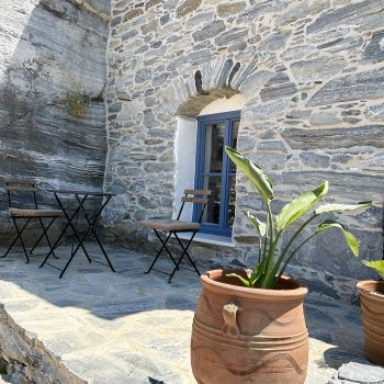 terrace with seaviwe in holiday apartment kafenio